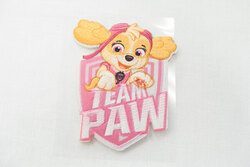 Paw patrol patch light pink with Sky 6 x 5 cm