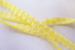 Plisse ribbon sharp lemon color 1 cm