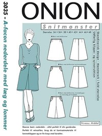 A-shape skirts with pleats and pockets. Onion 3035. 