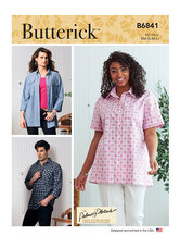 Unisex Button-Down Shirts. Butterick 6841. 