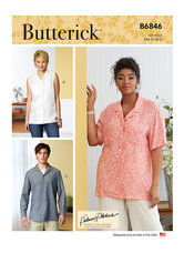 Unisex Button-Down Shirts. Butterick 6846. 