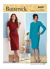 Fit pattern dresses and optional collar. Butterick 6849. 