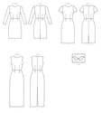 Fit pattern dresses and optional collar