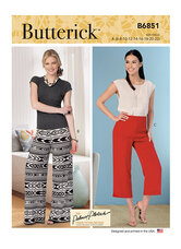 No-side-seam shorts, capris and pants. Butterick 6851. 