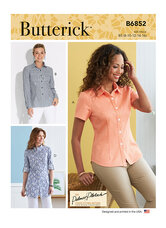 Button-down shorts with collar, sleeve and hem variations. Butterick 6852. 