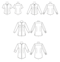 Button-down shorts with collar, sleeve and hem variations