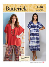 V-neck pullover tunic and dresses. Butterick 6853. 