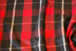 Coat-fabric in black and red checks