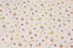Creme-colored cotton with Peppa Pig and friends