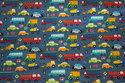 Dove-blue cotton-jersey with cars