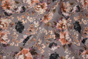 Grey cotton with ca. 3 cm melonfarvede flowers