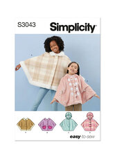 Childrens and girls ponchos. Simplicity 3043. 