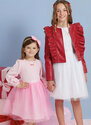 Childrens and girls skirts, jacket and knit top