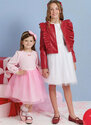 Childrens and girls skirts, jacket and knit top