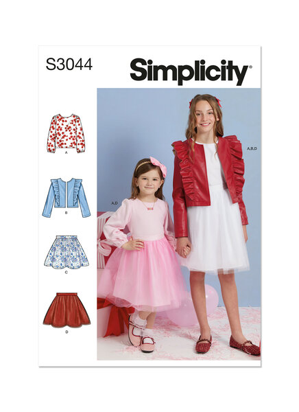 Childrens and girls skirts, jacket and knit top