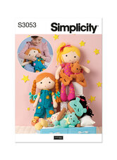 Stuffed dolls with clothes by Elaine Heigl designs. Simplicity 3053. 