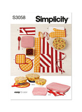 Apron in one size and kitchen accessories. Simplicity 3058. 