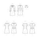 Dress with collar, cuff and sleeve variations