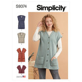 Knit vests. Simplicity 9374. 
