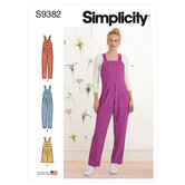 Overall with Shaped Raised Waist and Back Ties. Simplicity 9382. 