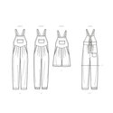 Overall with Shaped Raised Waist and Back Ties