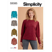 Knit tops with length and sleeve variations. Simplicity 9385. 