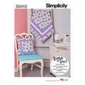 Learn-to-sew quilted blanket and pillow. Simplicity 9410. 