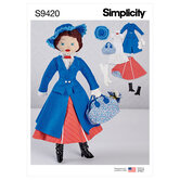 17 inches stuffed doll and clothes. Simplicity 9420. 
