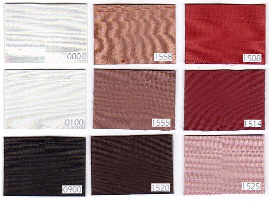 Thai silk 100% dupion silk, white, brown and red colors