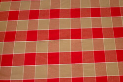 Medium-thickness cotton in red and sand checks for table cloths mm.