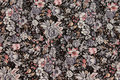 Black cotton with grey and soft red flowers