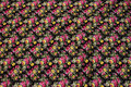 Black cotton with pink and yellow roses