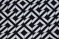 Black and white cotton with graphical pattern, 3 cm checks