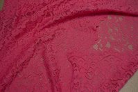 Coral-color dress-lace-fabric with scallops in both sides