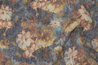 Grey uldfleece with golden flowers