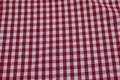 Ruggedly woven reuse-cotton, red and white checks, 1 cm checks