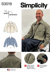 Unisex adaptive shacket by sewn adaptive. Simplicity 3019. 