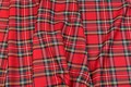 Tartan checker fabric in red, green and yellow