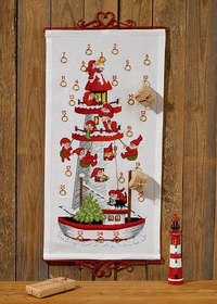 Christmas calendar with Santa lighthouse. Permin 34-7255. 