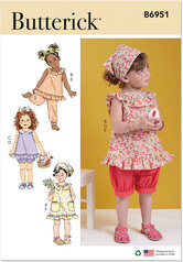Toddlers dress, tops, shorts, pants and kerchief. Butterick 6951. 