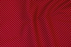 Winter-red cotton with white dots