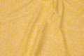 Lemon-yellow patchwork cotton with yellow leaf-pattern 