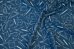 Light navy, firm cotton with drawing-tools