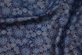 Navy patchwork cotton with gold-pattern 