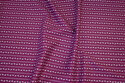 Red-purple, firm cotton with flowers-stripes on langs