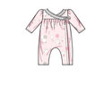 Infants knit gathered gown and jumpsuit
