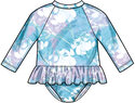 Babies swimsuits with rash guard and headband in one size
