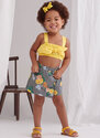 Toddlers tops, skort, pants and hat in three sizes
