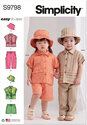 Toddlers top, pants, shorts and hat in three sizes