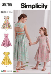 Childrens and girls dresses. Simplicity 9799. 